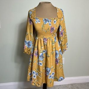 Xhilaration Yellow Floral Sun Dress